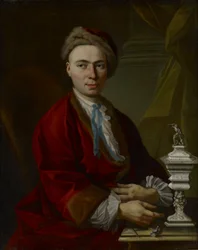 Portret van de zilversmid Johann Friedrich Baer